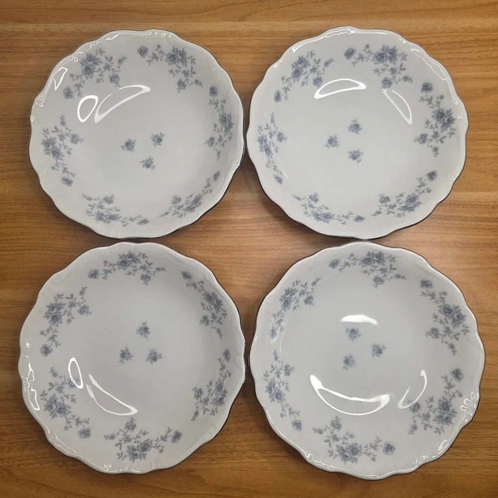 Set Of 4 Johann Haviland Blue Garland Bavaria Germany 7 5/8